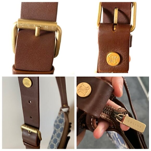 CELINE Paris Macadam Denim Signature Denim Flap Messenger Bag Y2K Shoulder - Picture 8 of 16